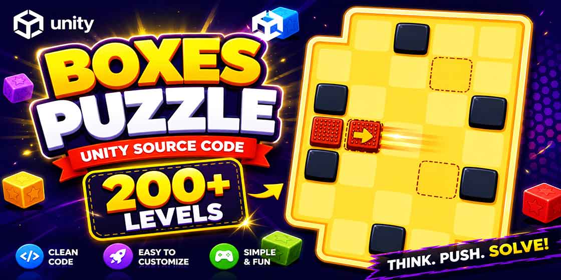 boxes puzzle game unity source code