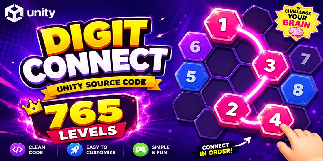 digit connect puzzle game unity source code